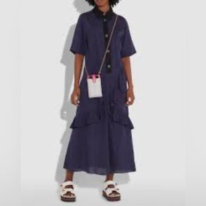 Coach 1941 Dress -  Striped Long ruffle Shirt Dress